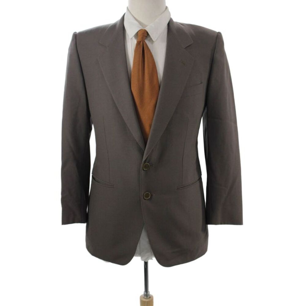 Ermenegildo Zegna Mens Brown Polyester Blend Suit Jacket Button Size 32